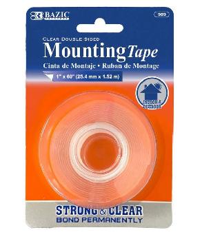 DOUBLE SIDED CLEAR MOUNTING TAPE 1" X 60"