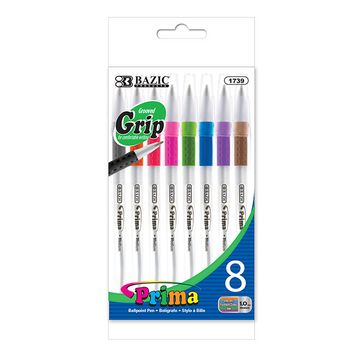 BAZIC 8CT ASST PRIMA STICK PENS