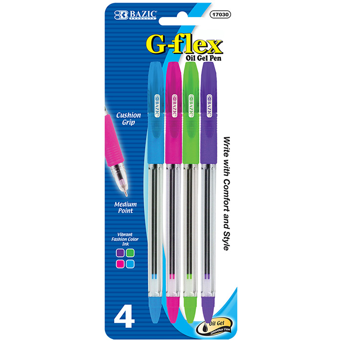 BAZIC 4PK GFLEX GEL PENS