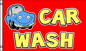 3X5 FLAG - CAR WASH (CARTOON)