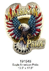 SHAPED METAL SIGN - AMERICAN PRIDE