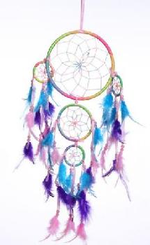 DREAMCATCHER - 6.5 INCH - TIE DYE WITH 5 CIRCLES