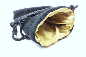 VELVET DICE BAG - GOLD