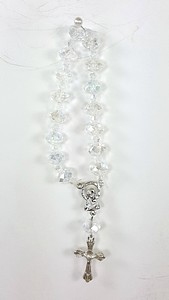 CLEAR CRYSTAL POCKET ROSARY