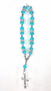 LIGHT BLUE POCKET ROSARY