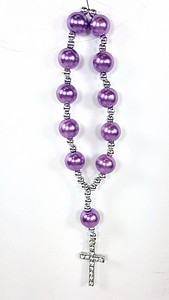 PURPLE PEARL POCKET ROSARY