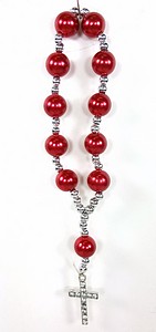 RED PEARL POCKET ROSARY