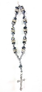 SILVER BEAD POCKET ROSARY