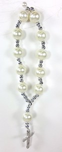 WHITE PEARL POCKET ROSARY