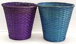 10 INCH X10 INCH  BAMBOO BASKET COLORS