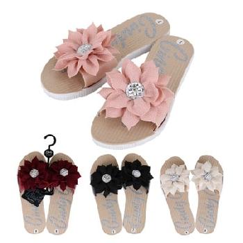 LADIES FLOWER SANDALS - ASSORTED COLORS/SIZES