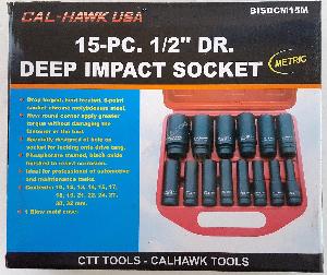 15PC 1/2 INCH DRIVE DEEP CR-MO IMPACT SOCKET SET