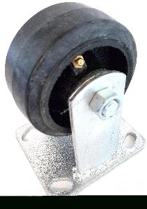 4 1/2 INCH CASTER WHEEL - FIXED - RUBBER WHEEL