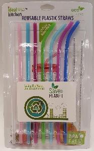 REUSABLE DRINKING STRAWS WITH CLEANING BRUSH