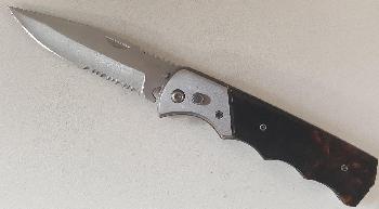 KNIFE - FULL AUTOMATIC - BROWN - ACRYLIC HANDLE