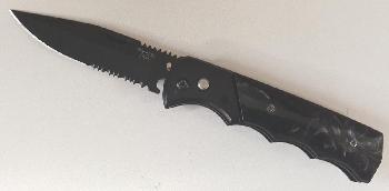 KNIFE - FULL AUTOMATIC - BLACK - ACRYLIC HANDLE