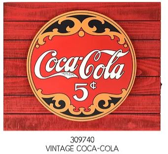 BACKLIGHT LED PLANK SIGN - VINTAGE COCA COLA - 18"X15"X2"