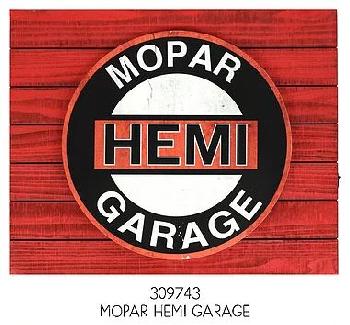 BACKLIGHT LED PLANK SIGN - MOPAR HEMI GARAGE - 18"X15"X2"