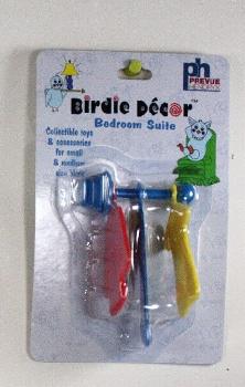 RED/YELLOW CLOTHES RACK BIRD TOY