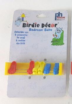 YELLOW SHOE RACK BIRD TOY