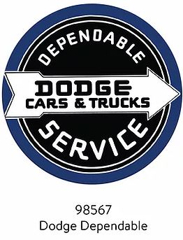 ROUND METAL SIGN - 12 INCH - DODGE SERVICE