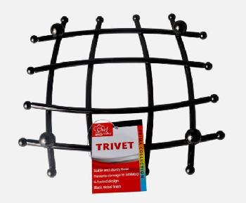 BLACK NICKEL PLATED METAL TRIVET