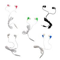 EARBUDS WITH CELL PHONE MIC - ASSORTED COLORS