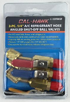 3PC A/C REFRIGERANT HOSE ANGLED SHUT-OFF BALL VALVES