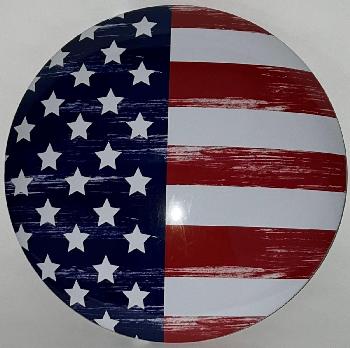 DOMED METAL SIGN - 15 INCH - AMERICAN FLAG