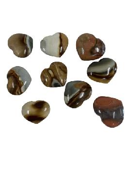 SEMI PRECIOUS LOVE STONE - HEART SHAPED - PICTURE JASPER