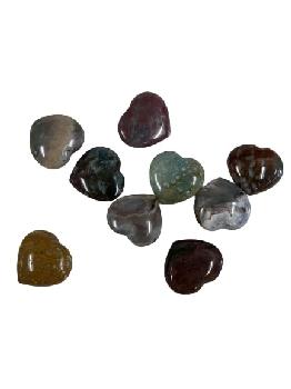 SEMI PRECIOUS LOVE STONE - HEART SHAPED - OBICULAR