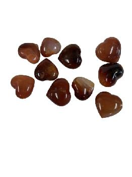 SEMI PRECIOUS LOVE STONE - HEART SHAPED - CARNELIAN