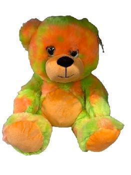 PLUSH TIE-DYE TEDDY BEAR - 12" - ORANGE