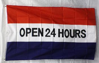 3X5 FLAG - OPEN 24 HOURS