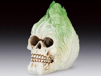 CABBAGE HEAD SKULL STATUE