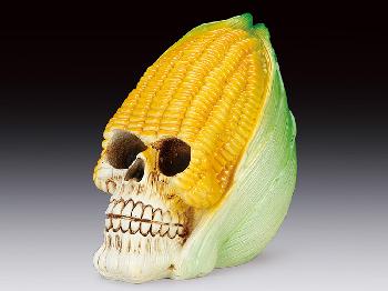 CORN HEAD SKULL STATUE