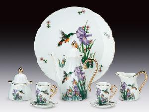 MINIATURE TEA SET HUMMINGBIRD