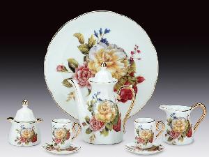 MINIATURE TEA SET PEONIES