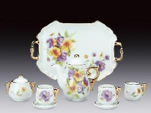 MINIATURE TEA SET PANSY