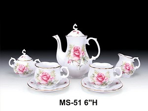 MINIATURE TEA SET PINK ROSES