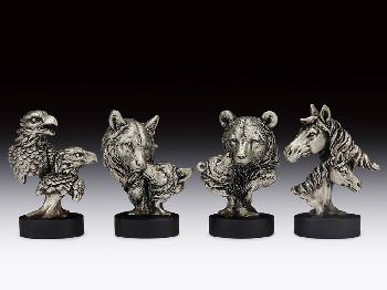 MINIATURE ANIMAL BUSTS - 12 ASSORTED