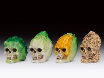 MINIATURE VEGETABLE SKULLS - 12 ASSORTED