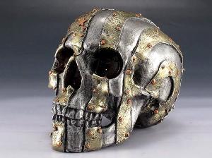 SKULL US FLAG METAL FINISH