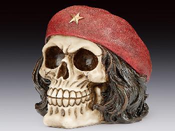 SKULL WITH CHE GUEVERA HAT STATUE