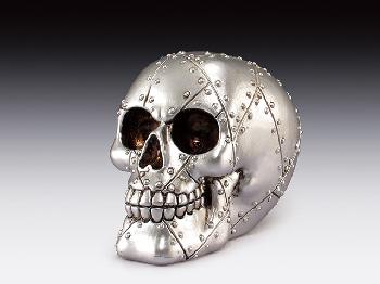 SILVER SKULL RIVETS DESIGN SKULL