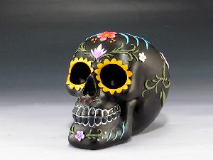 SKULL BLACK SMALL FLOWER