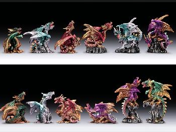 SET OF 12 ASSORTED MINIATURE DRAGONS