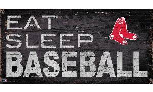 RED SOX EAT SLEEP BASEBALL WOODEN SIGN