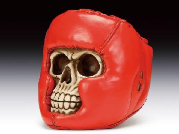 SKULL WITH BOXING GEAR STATUE