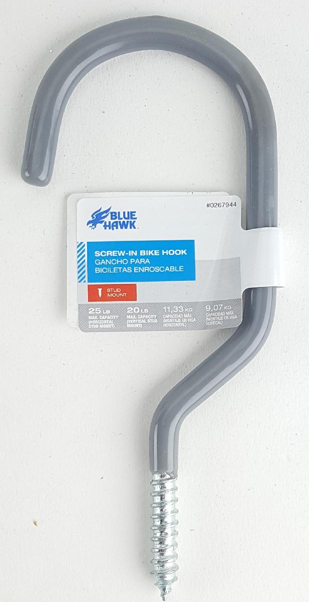 BLUE HAWK SCREW IN BIKE STORAGE HOOK 